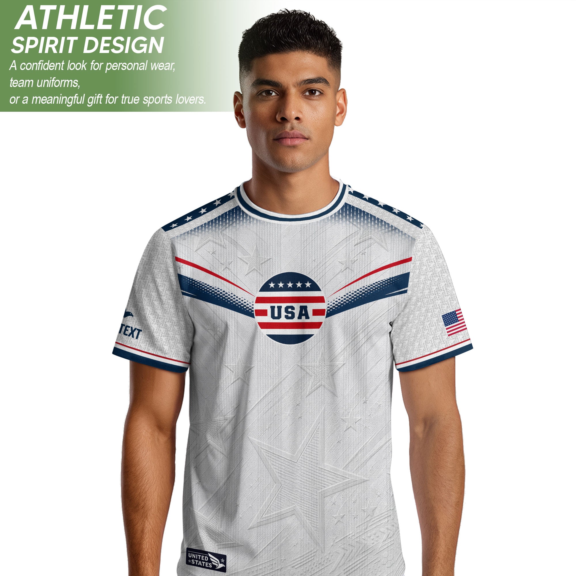 Personalized USA White Soccer Jersey - Custom Name & Number Patriotic Sports Gear