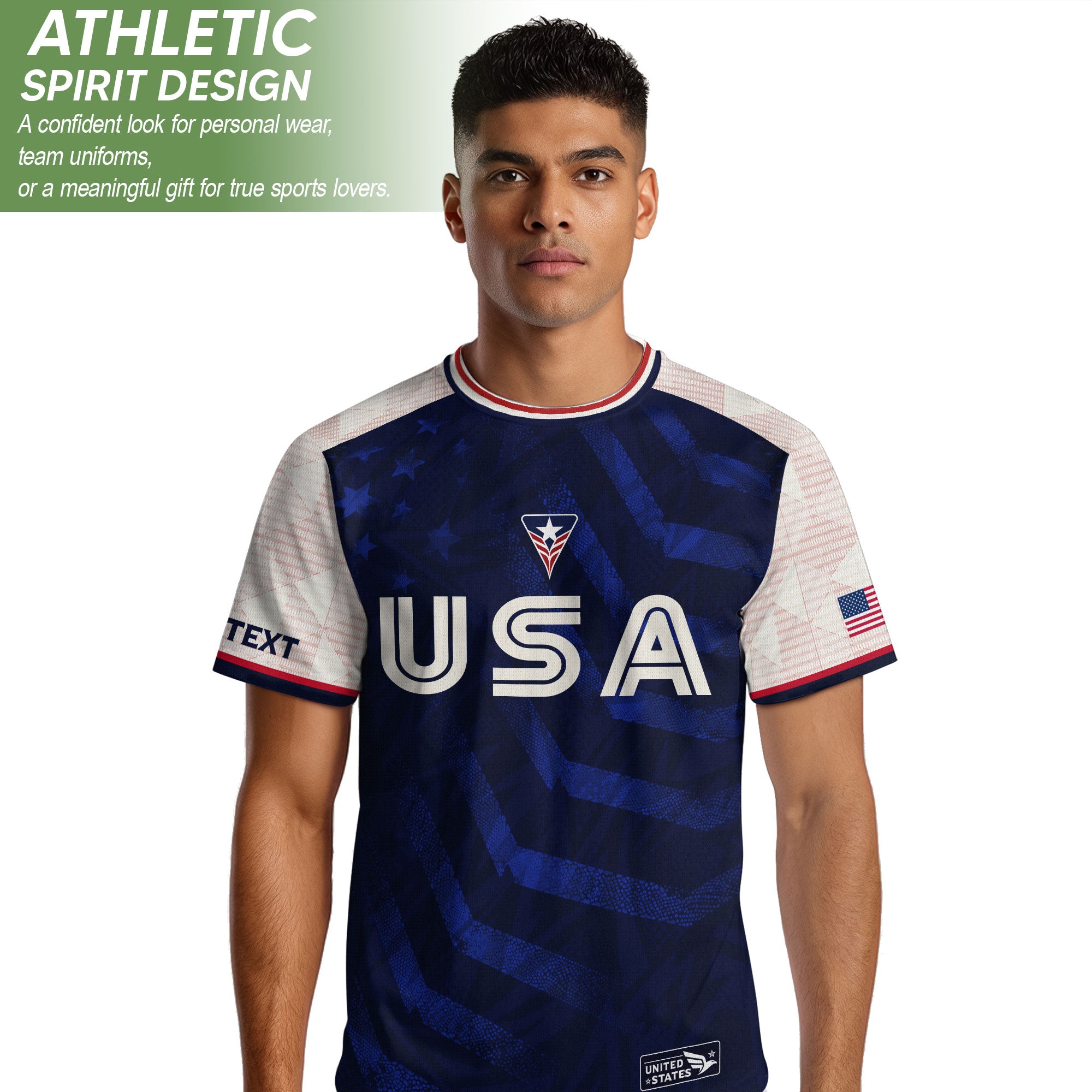 Custom Dark Blue USA Soccer Jersey - Personalized Name & Number American Sports Gear