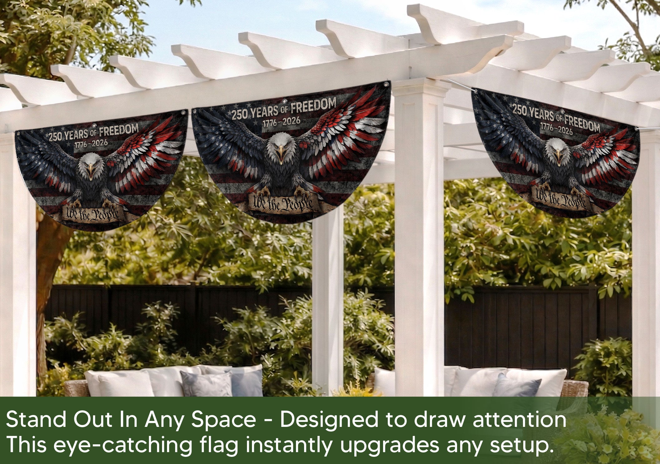TEST BUNDLE - Fence Flag USA 250th Anniversary 1776–2026, American Eagle Patriotic Outdoor Banner, 250 Years of Freedom Flag (Copy)