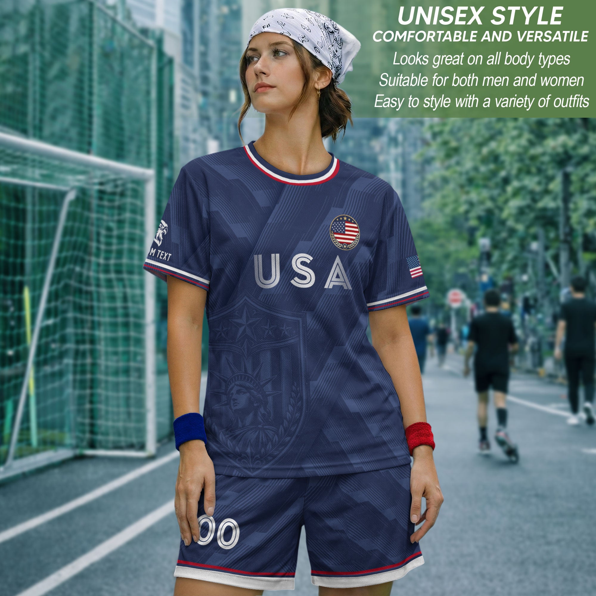 USA Soccer Jersey Style Adult Shirts Custom Name Number Personalized Athletic Top