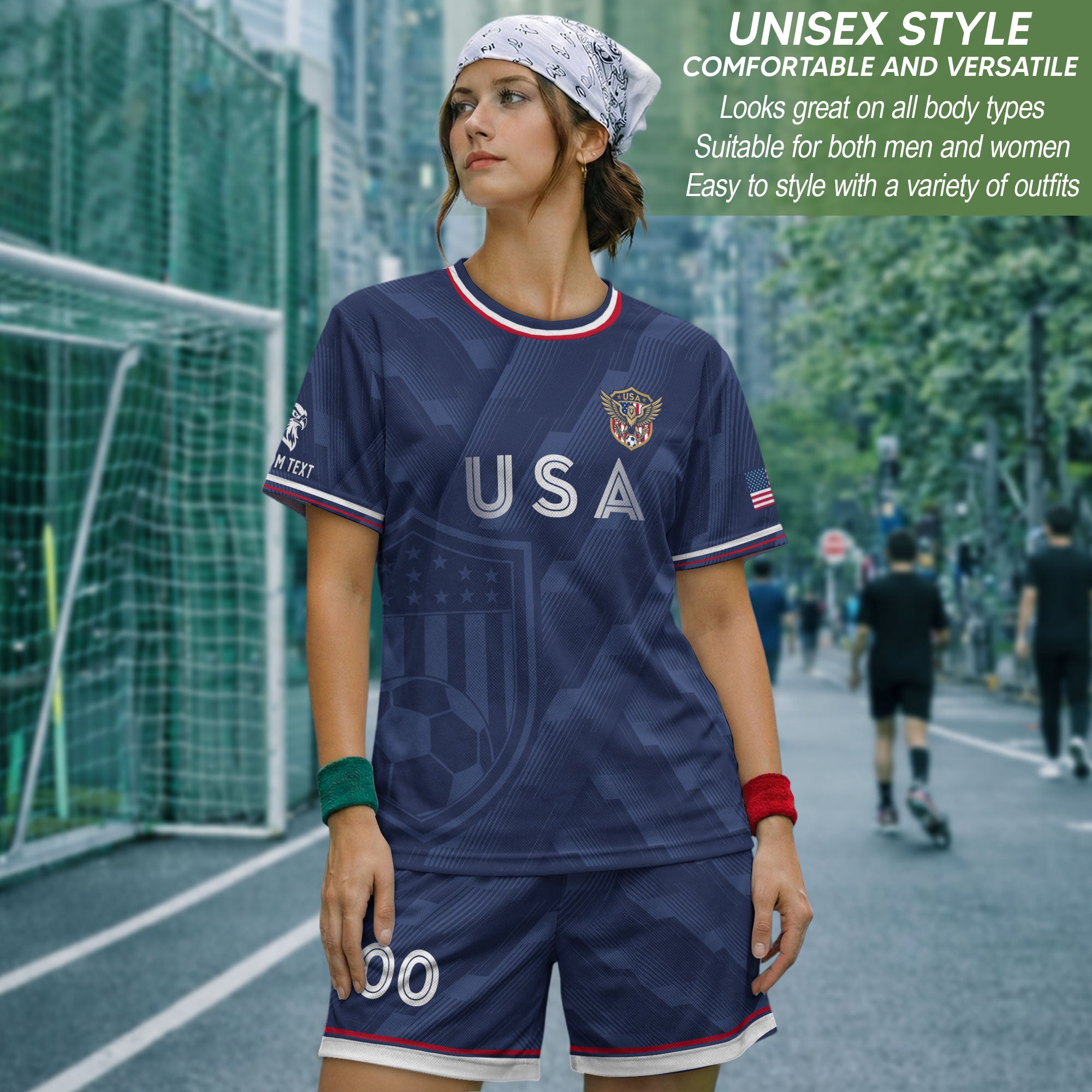 USA Soccer Jersey Style Adult Shirts Custom Name Number Personalized Athletic Top