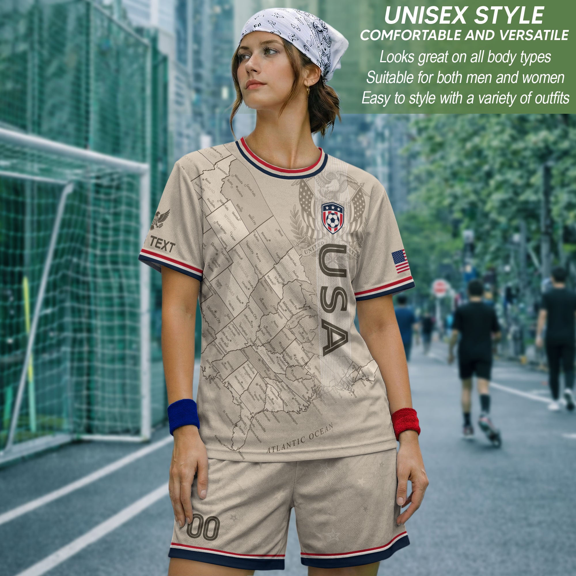 Personalized USA Soccer Jersey Custom Name Number Vintage Map Athletic Training Top