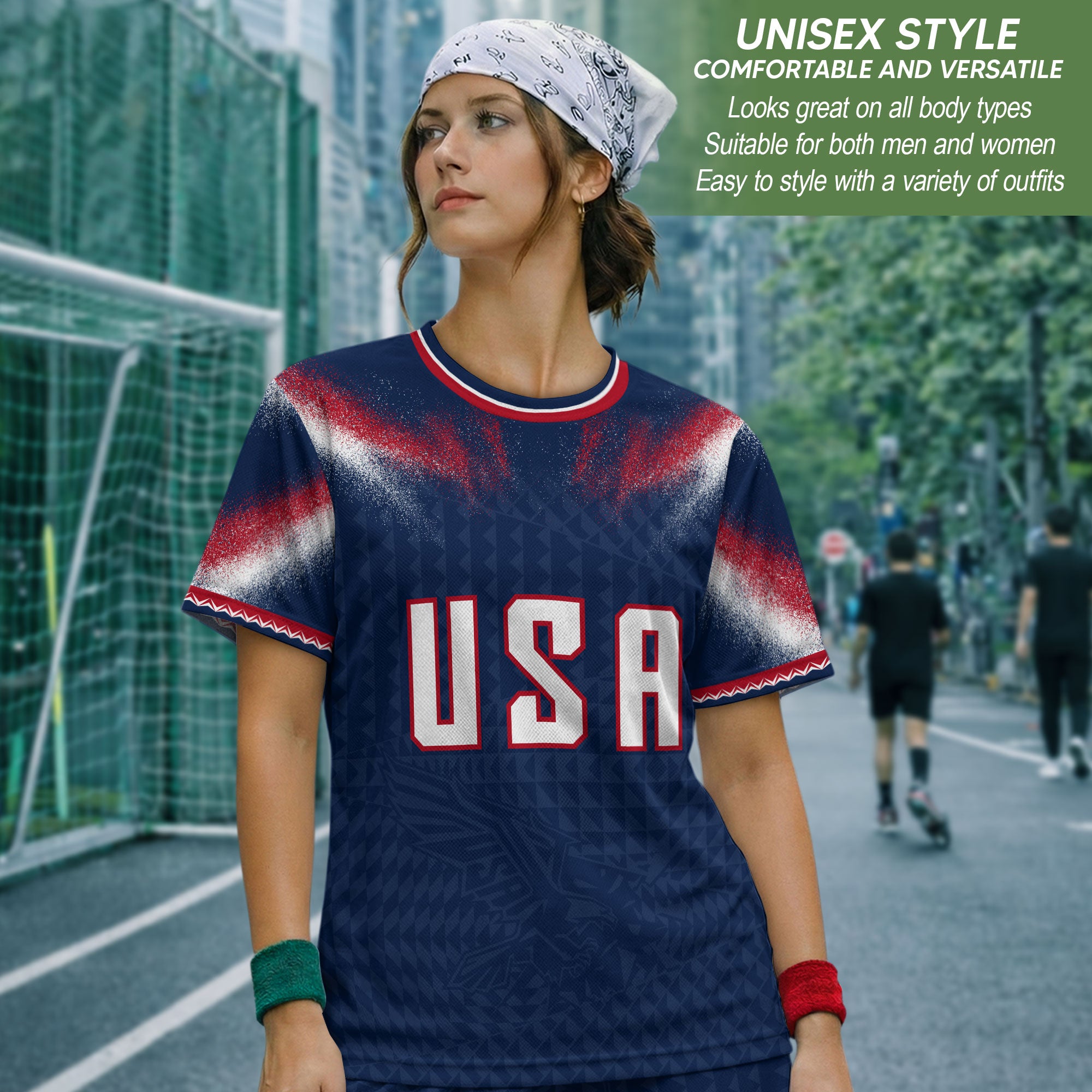 USA Soccer Jersey Men Patriotic Eagle Graphic Tee American Pride Football Shirt