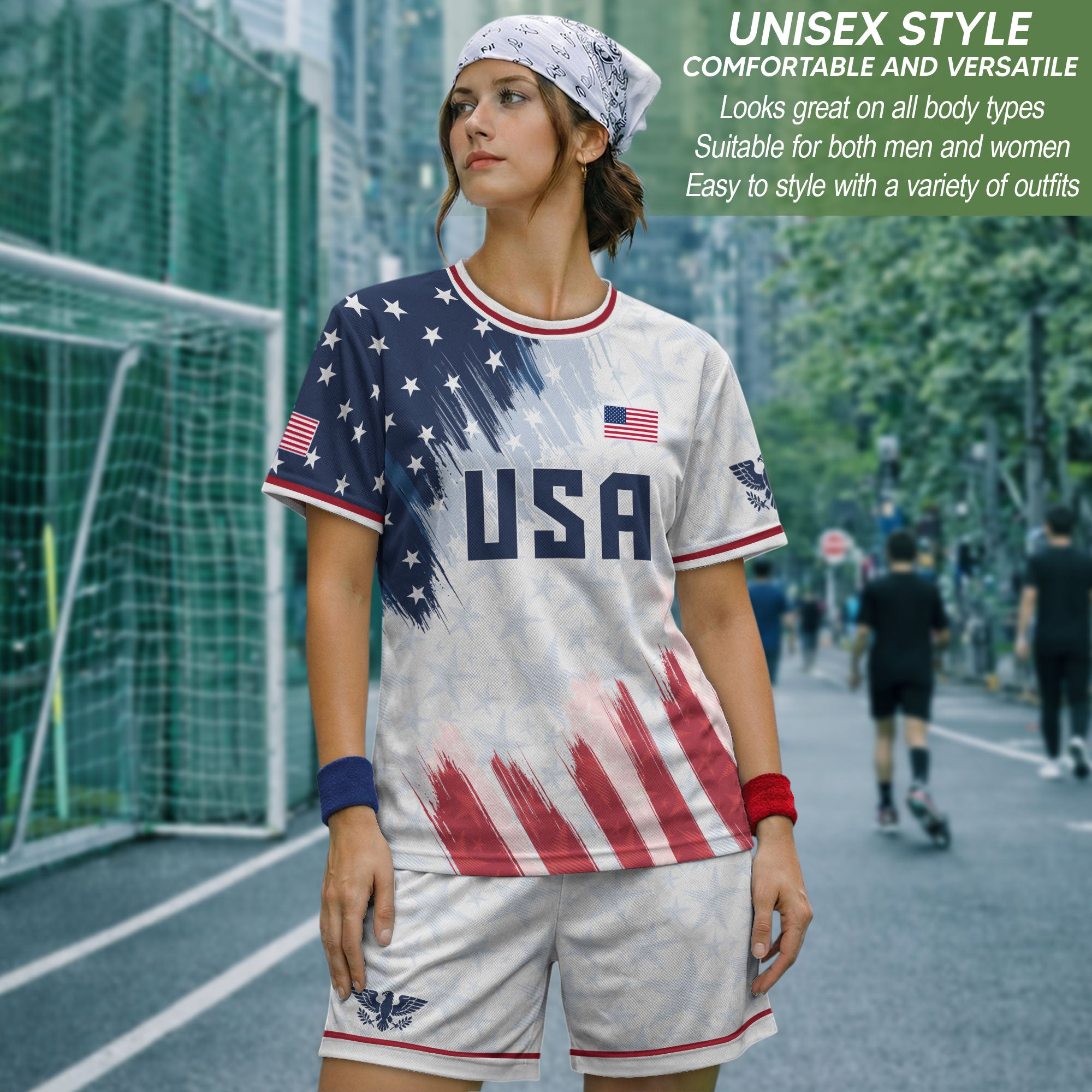 USA Soccer Jersey Adult Patriotic Eagle Athletic Shirt United States Soccer Tee - Rust Field Wear