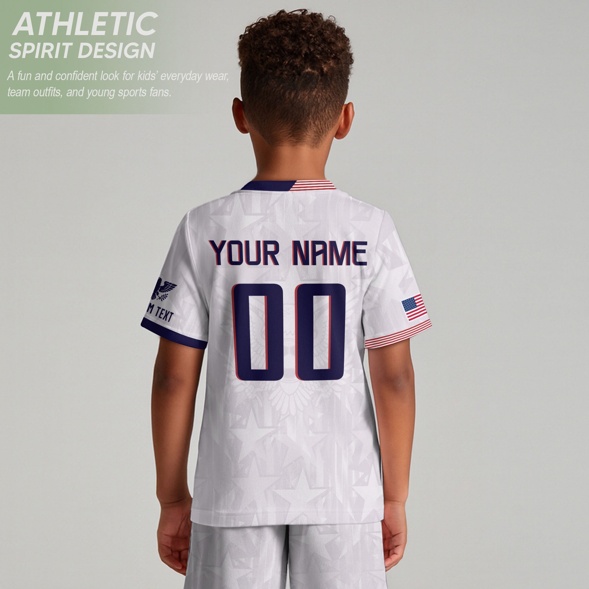 USA Youth Custom Soccer Jersey Heritage Collection White Personalized Sportswear Top