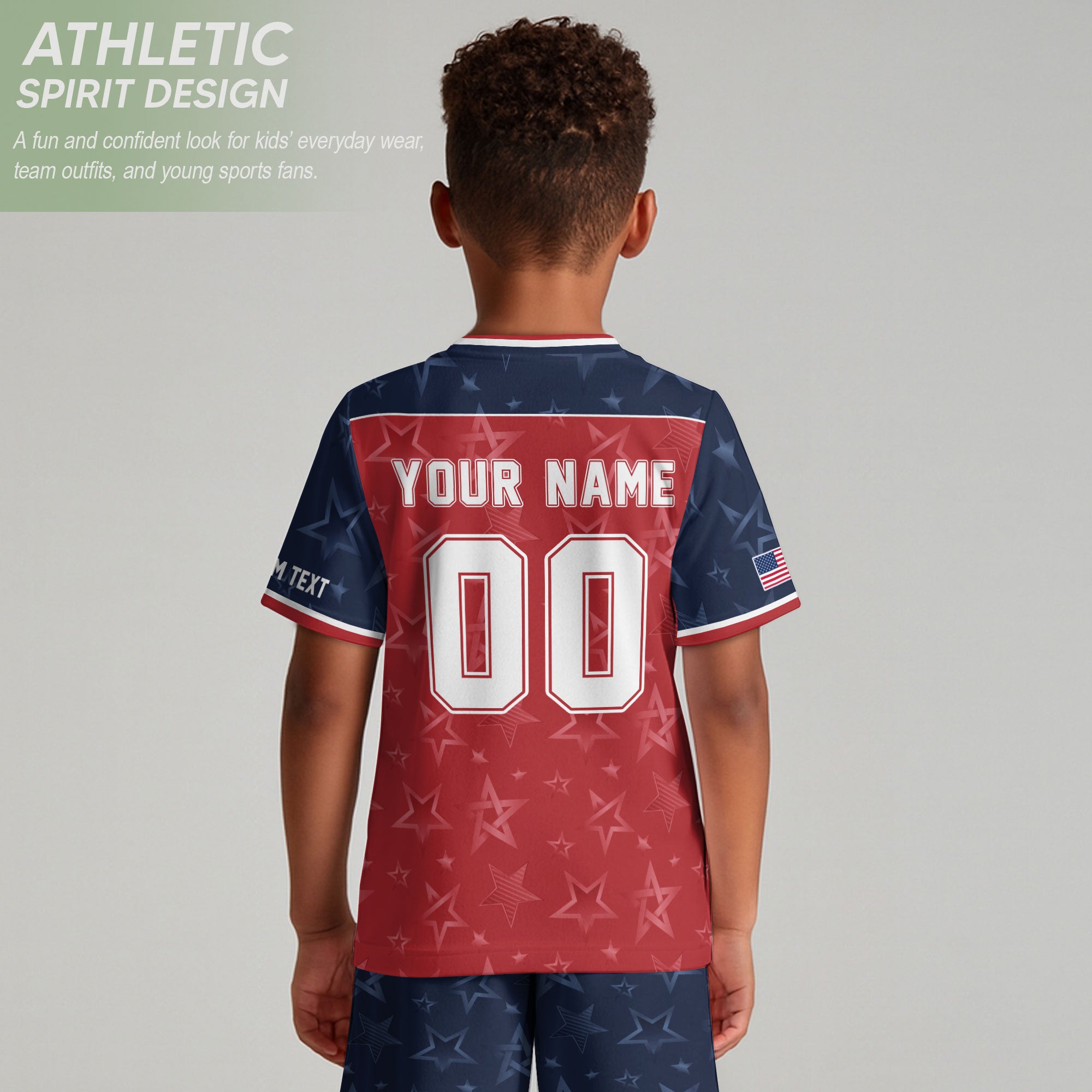 USA Custom Kid Soccer Jersey Heritage Collection Red Star Personalized Youth Sport Top