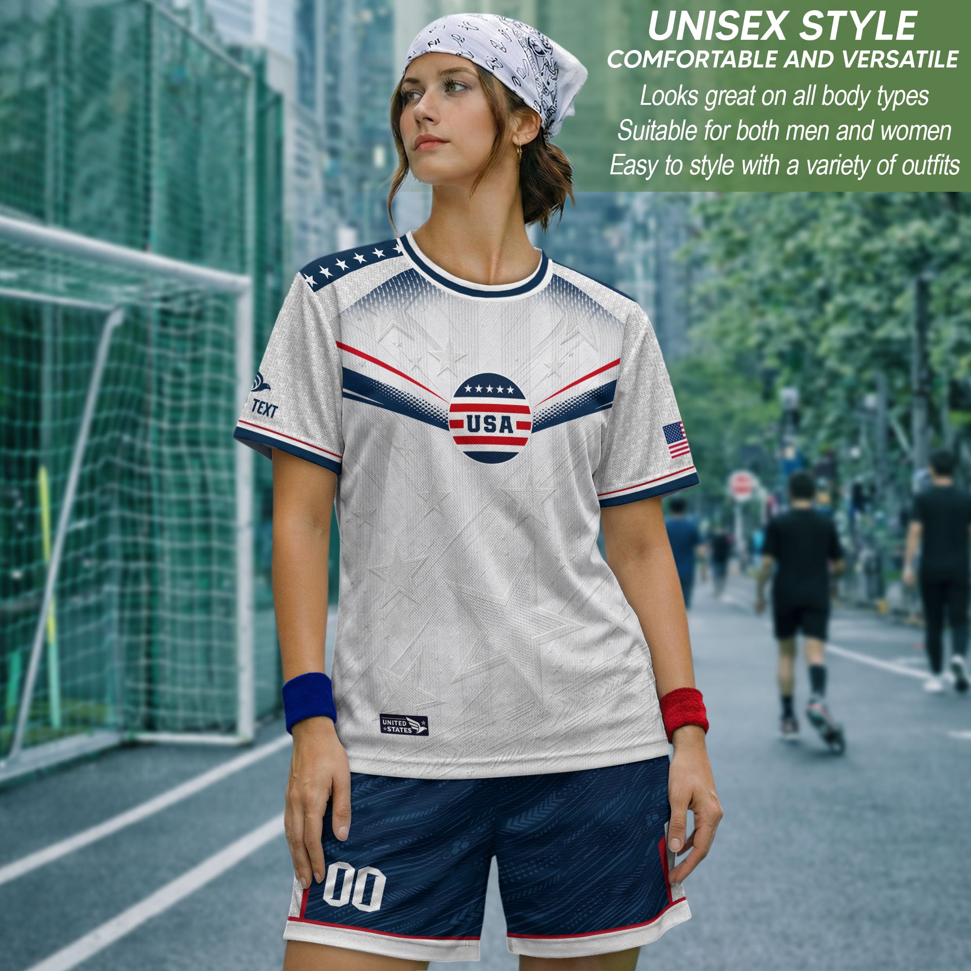 Personalized USA White Soccer Jersey - Custom Name & Number Patriotic Sports Gear