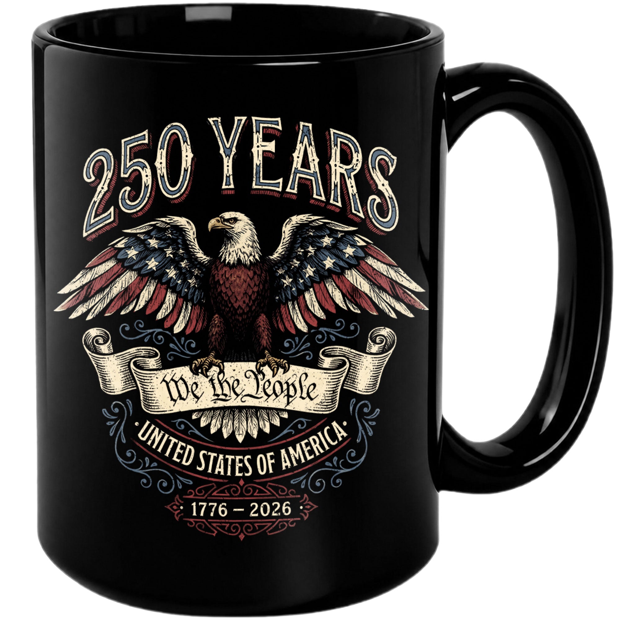 250 Years We The People 1776 2026 Mug - Patriotic United States Bald Eagle Cup