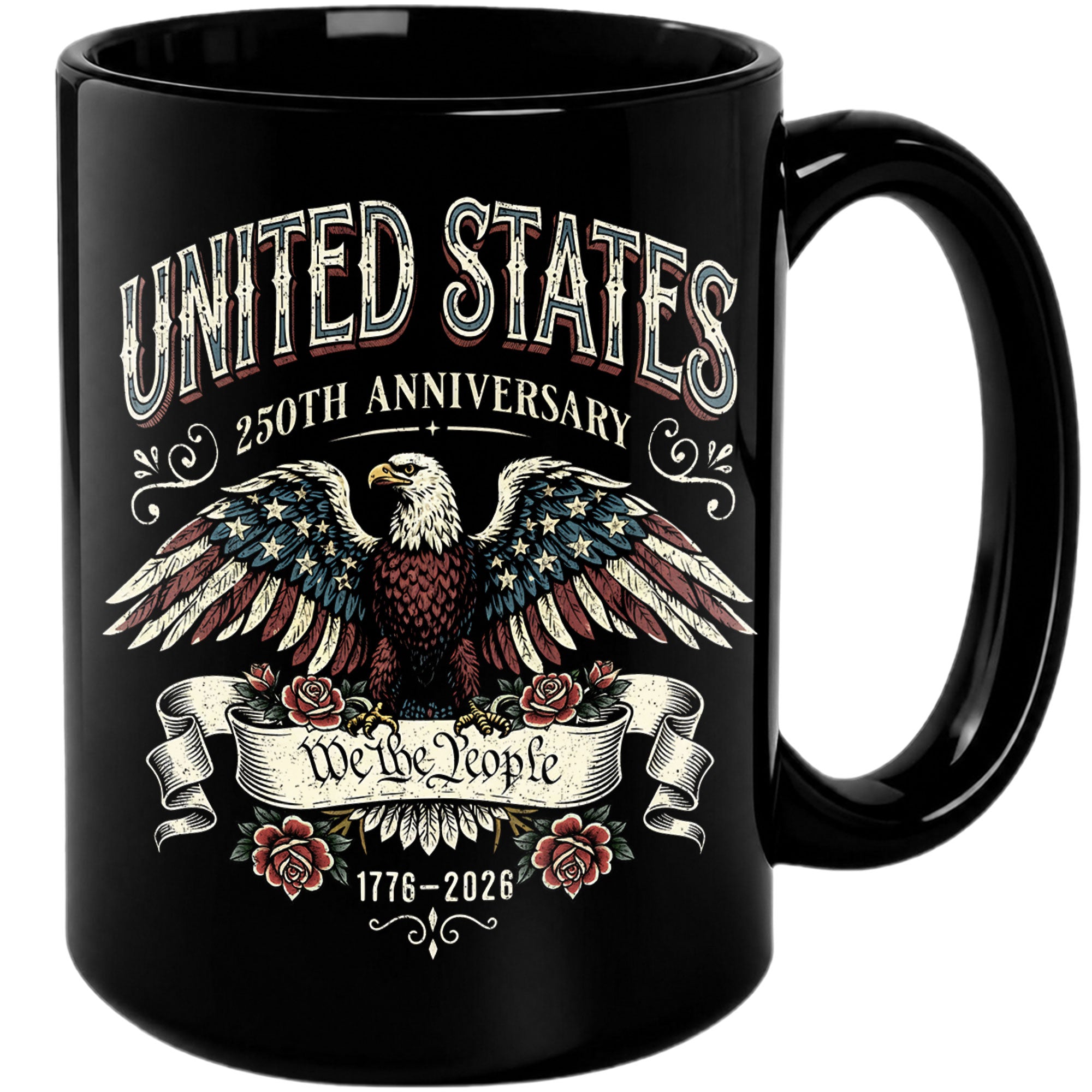 United States 250th Anniversary Mug - We The People 1776 2026 Patriotic Eagle Cup