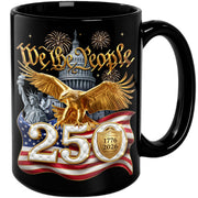 We The People 1776-2026 Mug - Retro Patriotic Golden Bald Eagle Ceramic Cup