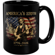 Historic USA 250th Anniversary 1776-2026 Lincoln Guitar Patriotic Symbols Mug Gift