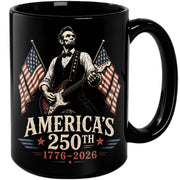 1776 2026 Mug 250th Abraham Lincoln Rock Guitar Patriotic American Ceramic Cup - Rust Field Wear