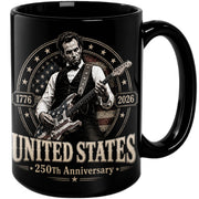 250 Years 1776 2026 Mug Abraham Lincoln Rock Guitar Patriotic Patriotic Ceramic Cup - Rust Field Wear
