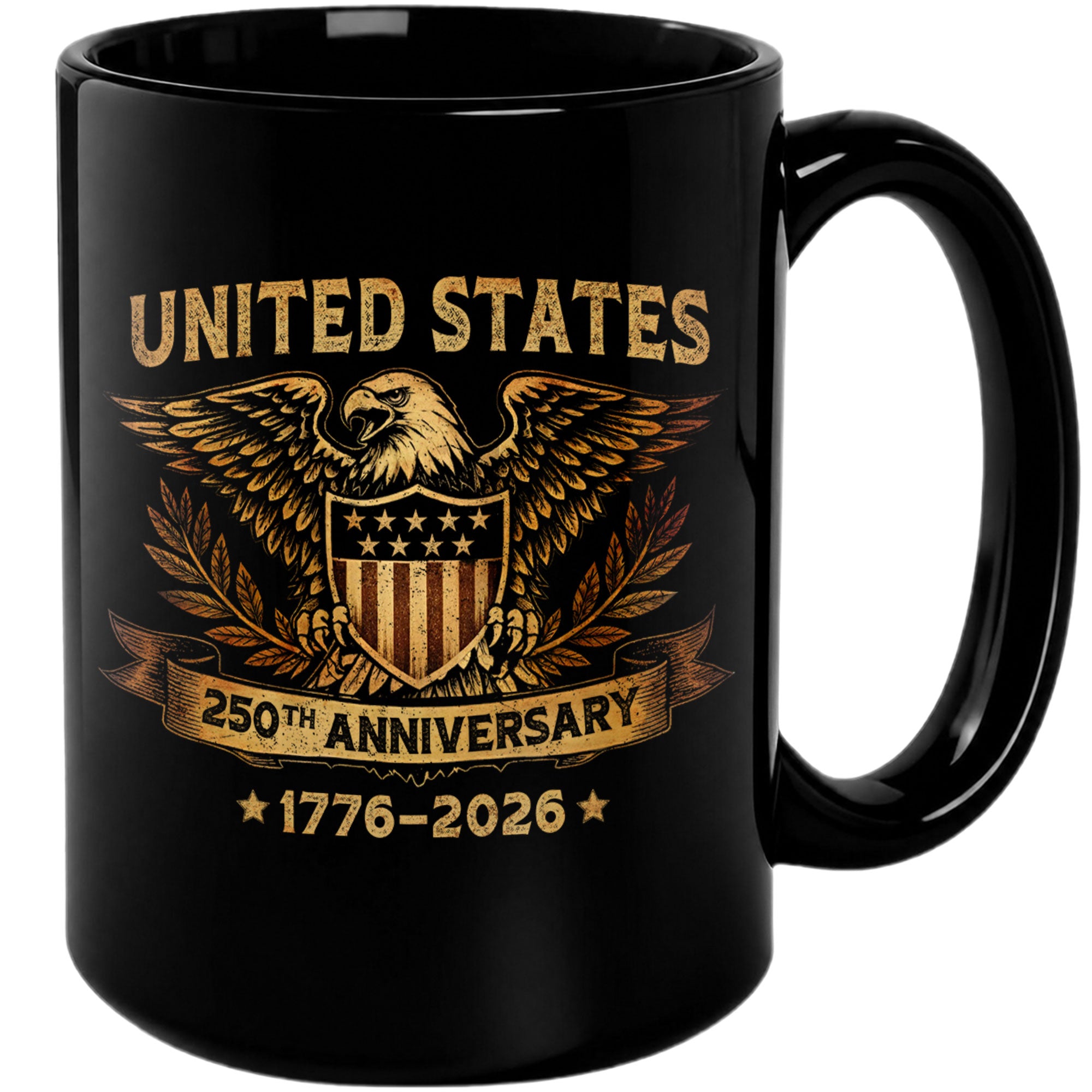 United States 250th Anniversary 1776-2026 Patriotic Eagle Shield Commemorative Mug