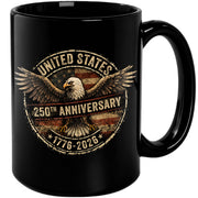 Vintage US 250th Anniversary 1776-2026 American Eagle Flag Commemorative Mug - Rust Field Wear