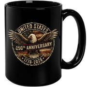 Vintage US 250th Anniversary 1776-2026 American Eagle Flag Commemorative Mug