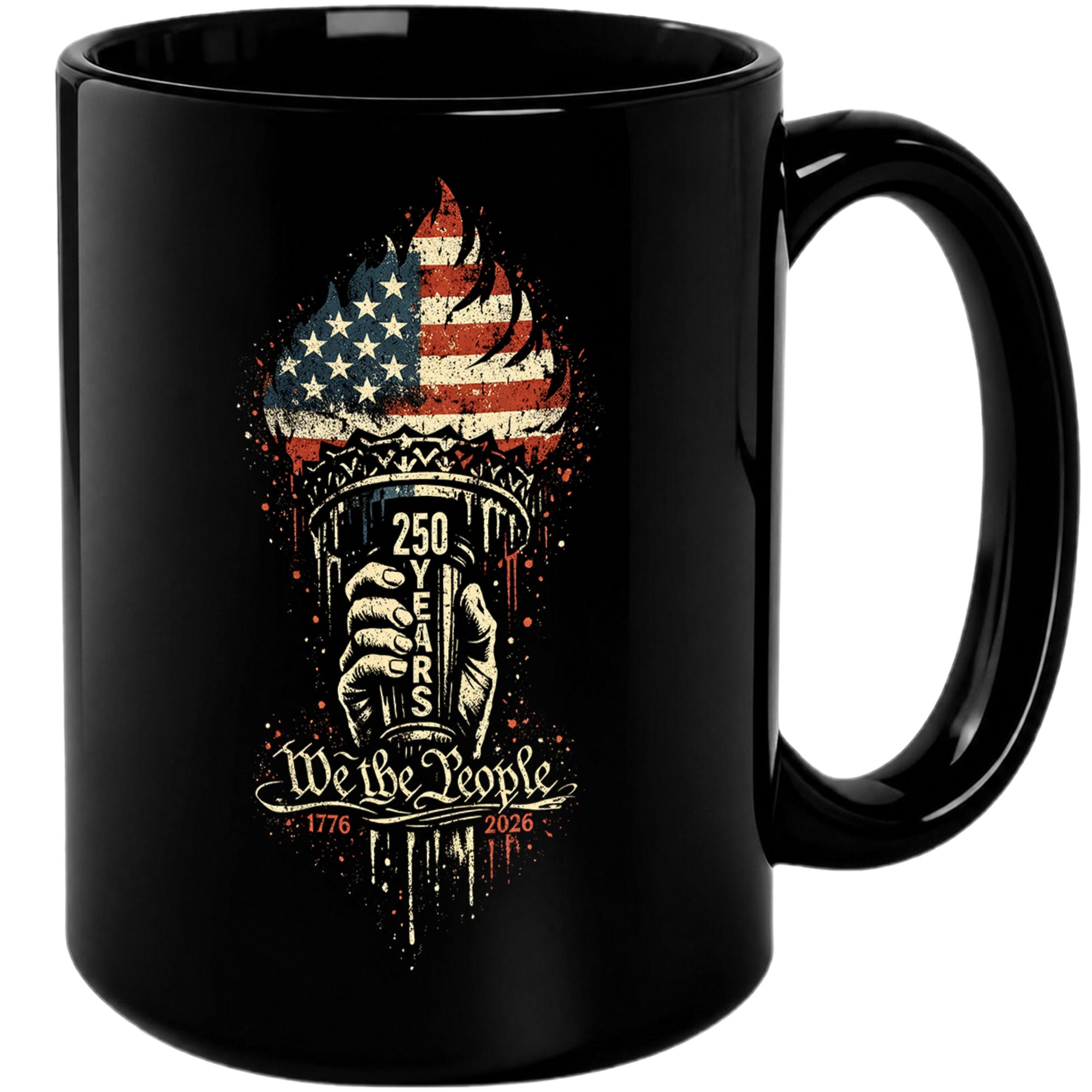 250 Years 1776 2026 Mug We The People Statue of Liberty Torch Ceramic Cup Gift