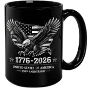 1776 2026 Mug 250th Anniversary United States Of America Patriotic Eagle Ceramic Cup - Rust Field Wear