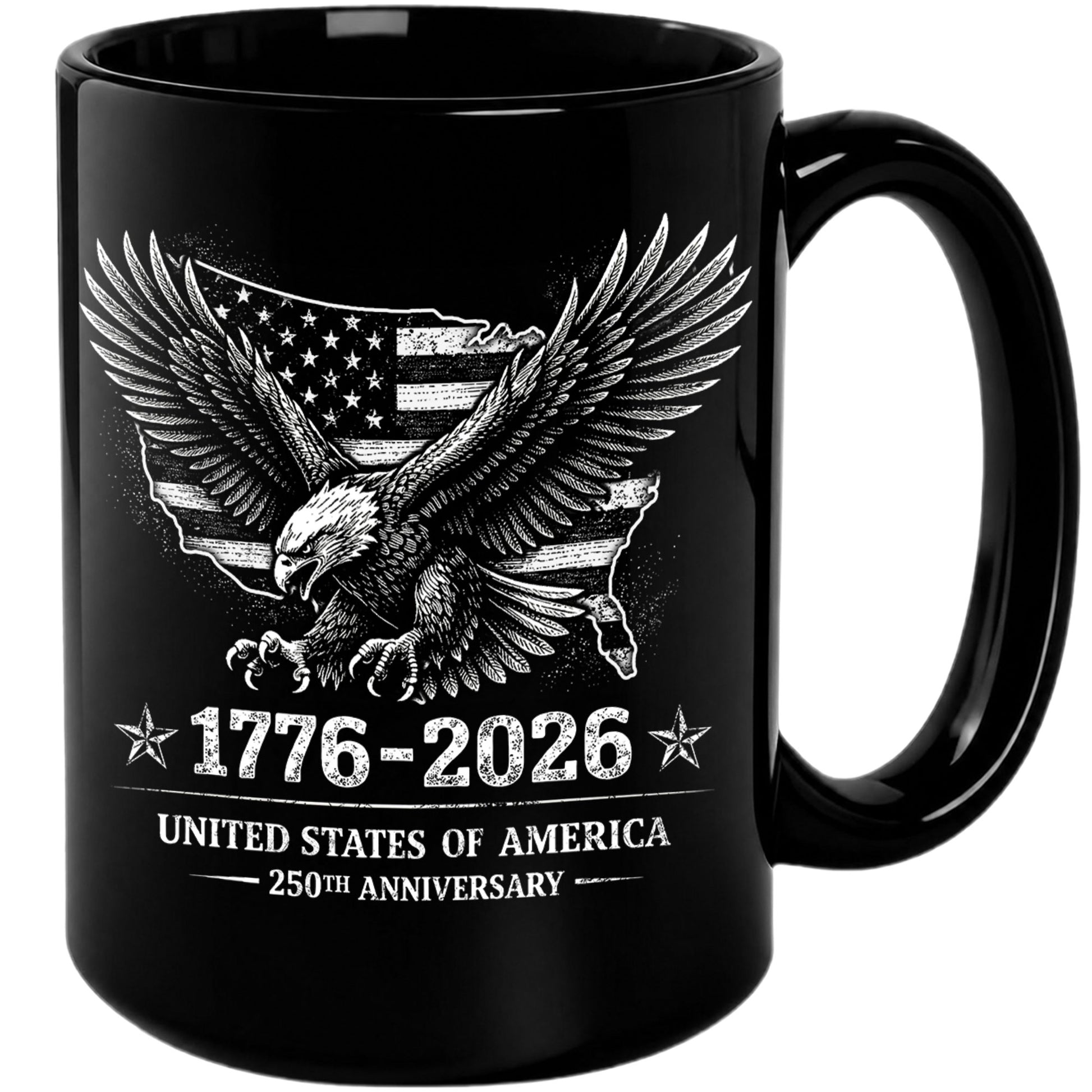 1776 2026 Mug 250th Anniversary United States Of America Patriotic Eagle Ceramic Cup - Rust Field Wear