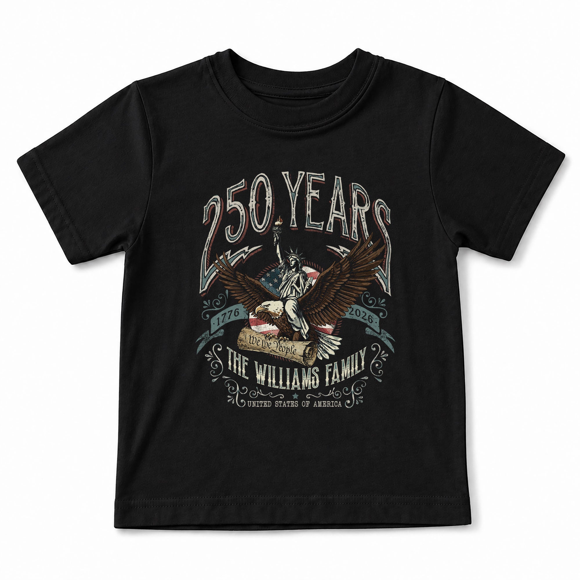 United States 250th Anniversary Liberty Apparel Personalized Custom Family Name Shirts