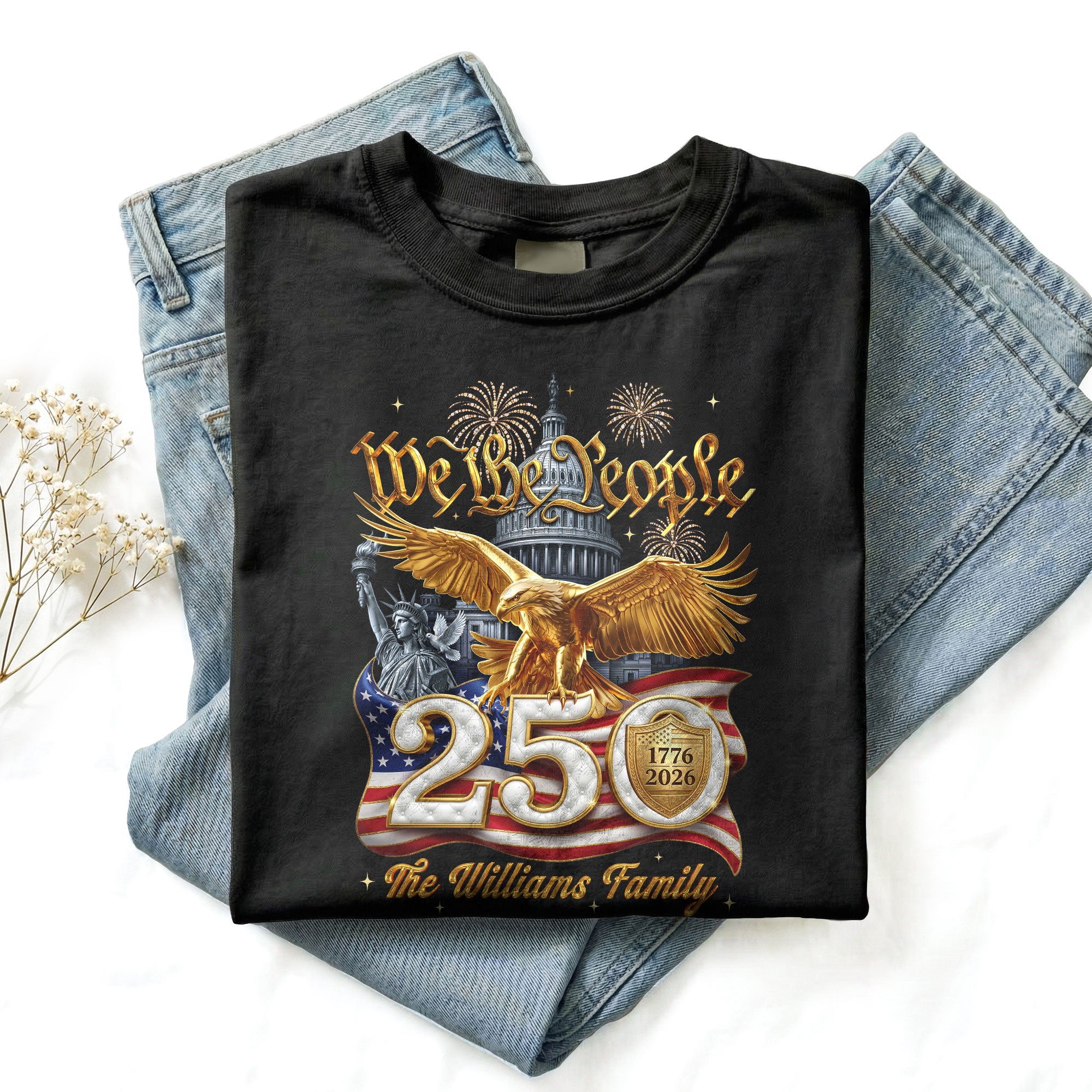 We The People Heritage Apparel Customized Custom Family Name United States Shirts