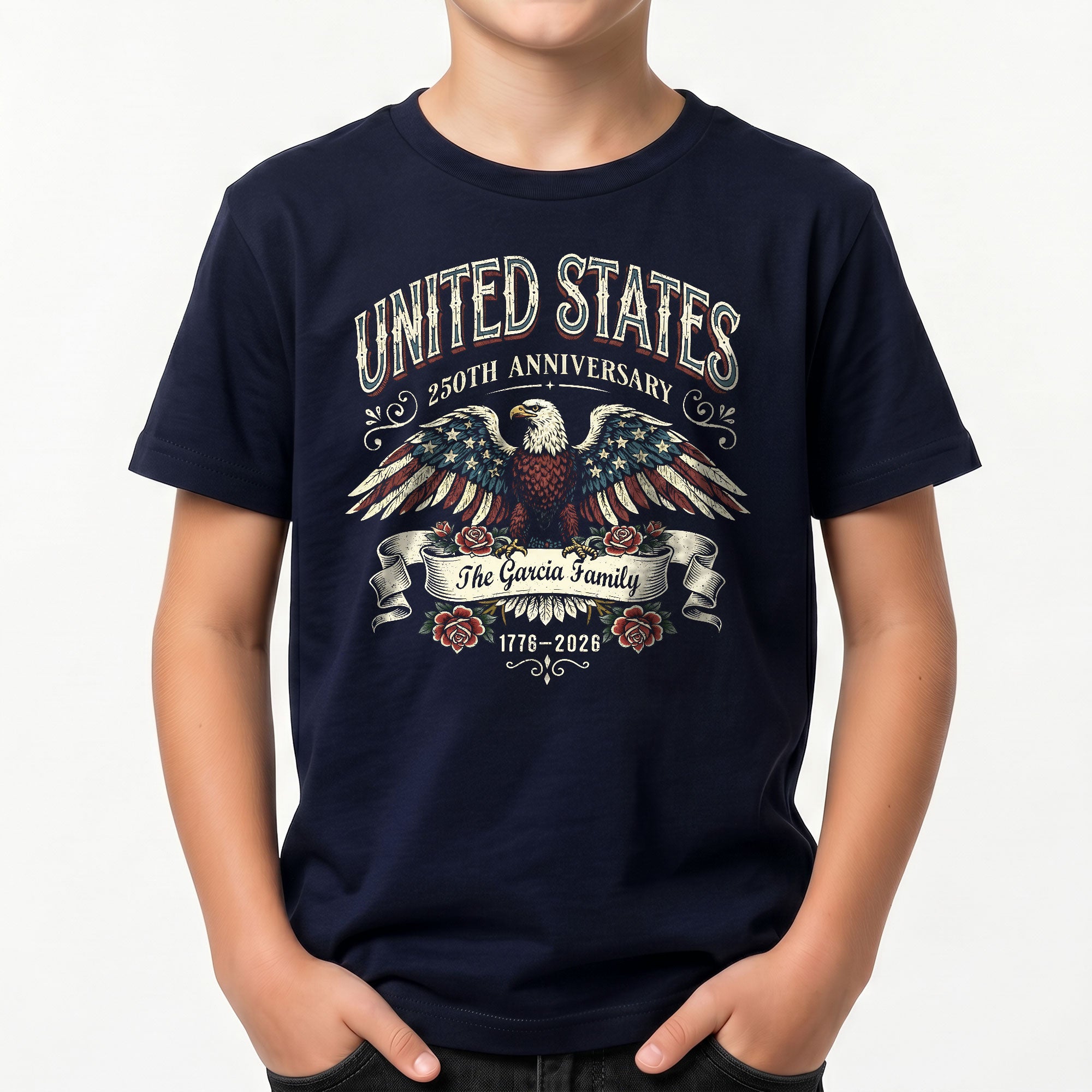 National Celebration Heritage Apparel Customized Custom Family Name United States Shirts