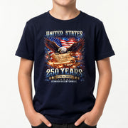 Kids United States 250 Years T-Shirt We The People Eagle Patriotic Tee 1776–2026