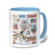 250 Years US History Chronicles Accent Mug - Epic Patriotic Collector Cup