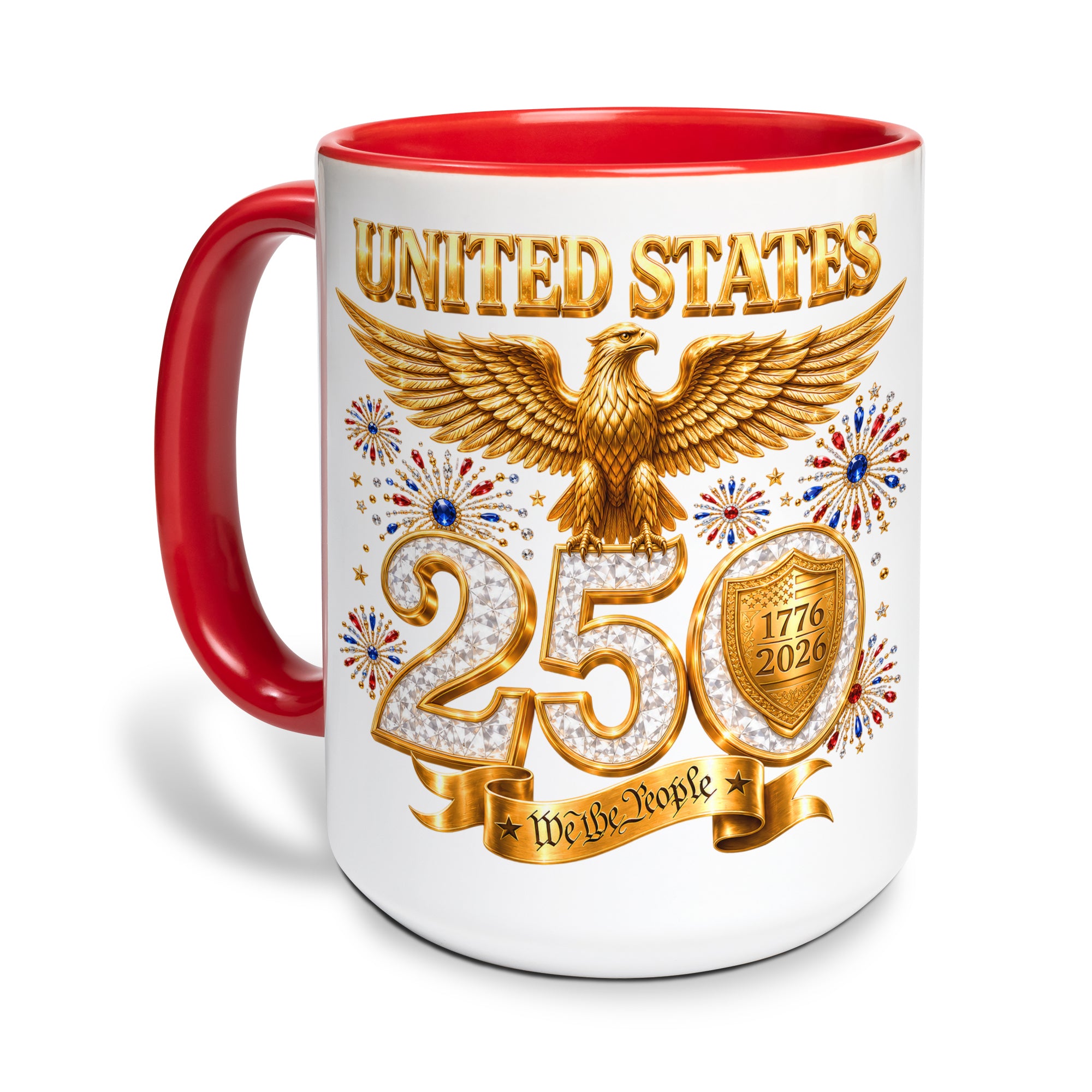 United States Proud Patriot Accent Mug - Epic Golden Eagle 1776 2026 Gift Cup