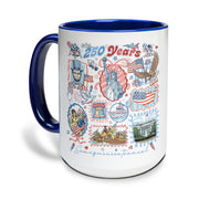 250 Years US Freedom Edition Accent Mug - Retro American History Icons Gift Cup