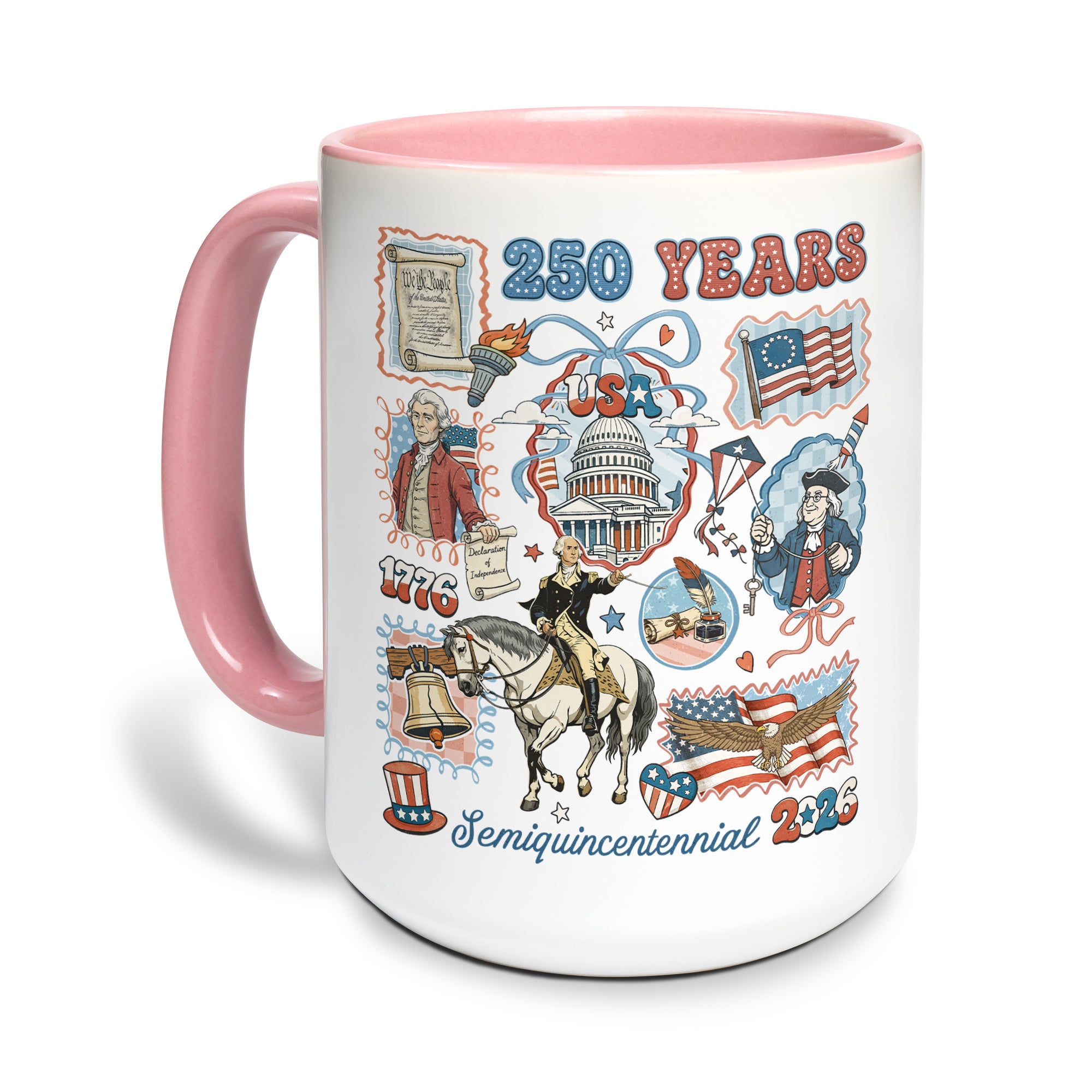 250 Years US History Chronicles Accent Mug - Epic Patriotic Collector Cup