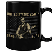 America 250th Anniversary 1776-2026 Abraham Lincoln Guitar Patriotic Mug Keepsake - Rust Field Wear
