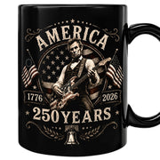 250 Years 1776 2026 Mug Abraham Lincoln Rock Guitar Liberty Bell Patriotic Cup Gift - Rust Field Wear