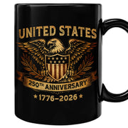 United States 250th Anniversary 1776-2026 Patriotic Eagle Shield Commemorative Mug - Rust Field Wear