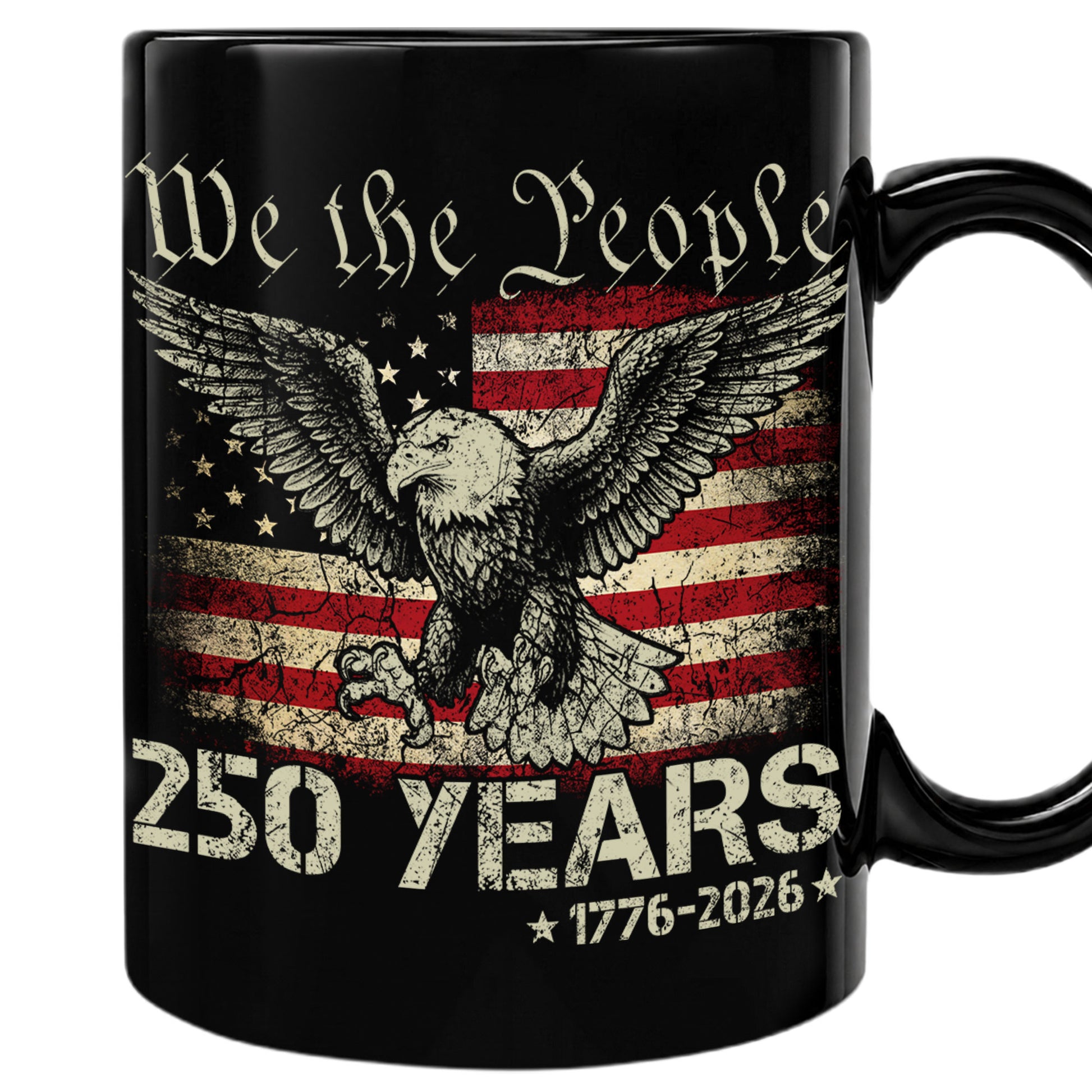 Patriotic We The People 250 Years 1776-2026 American Eagle Commemorative Mug - Rust Field Wear