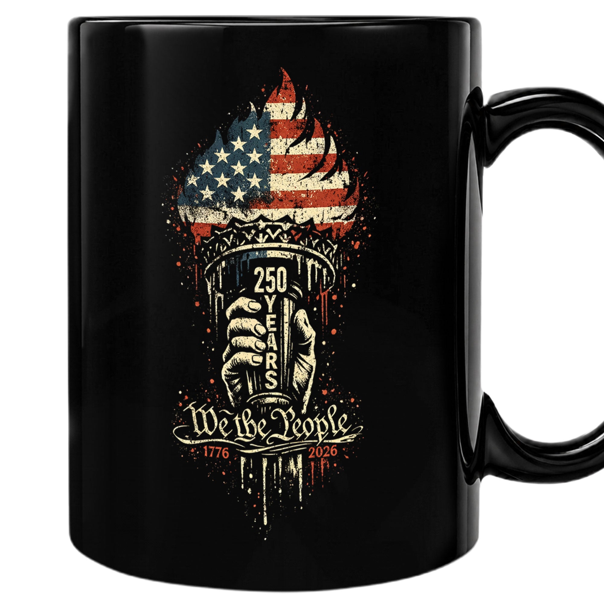 250 Years 1776 2026 Mug We The People Statue of Liberty Torch Ceramic Cup Gift