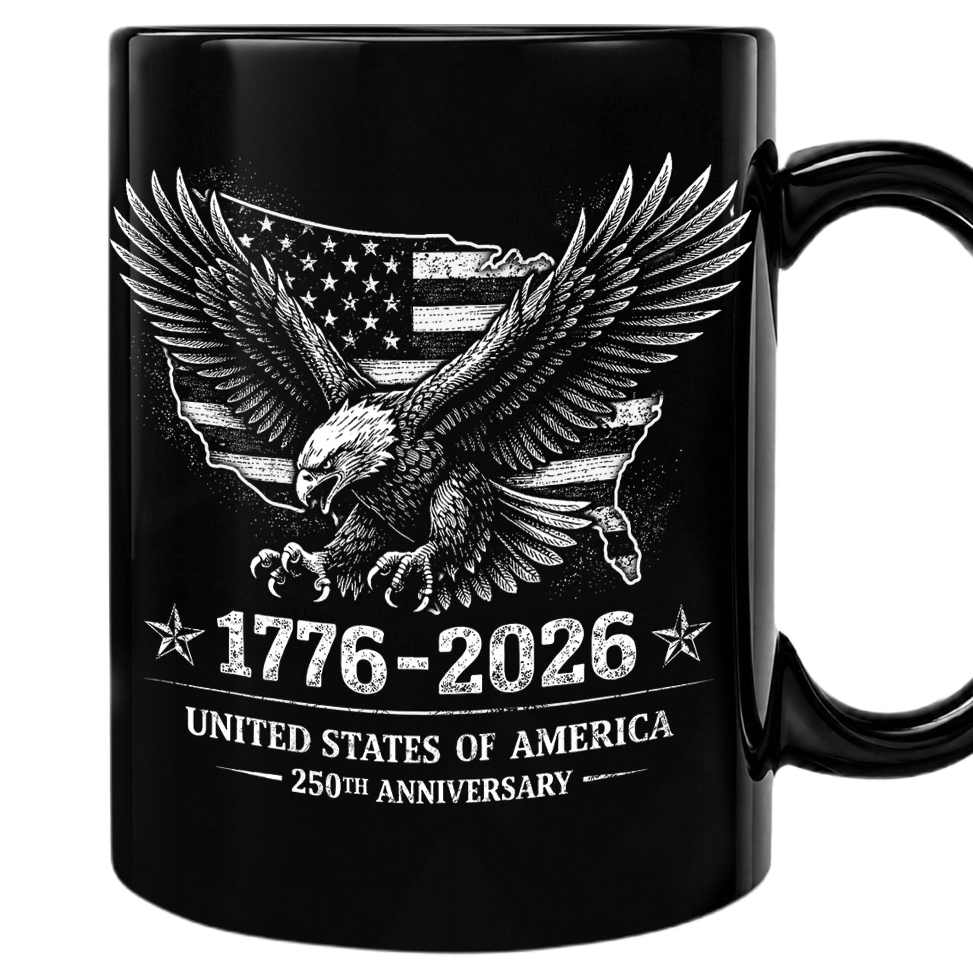 1776 2026 Mug 250th Anniversary United States Of America Patriotic Eagle Ceramic Cup - Rust Field Wear