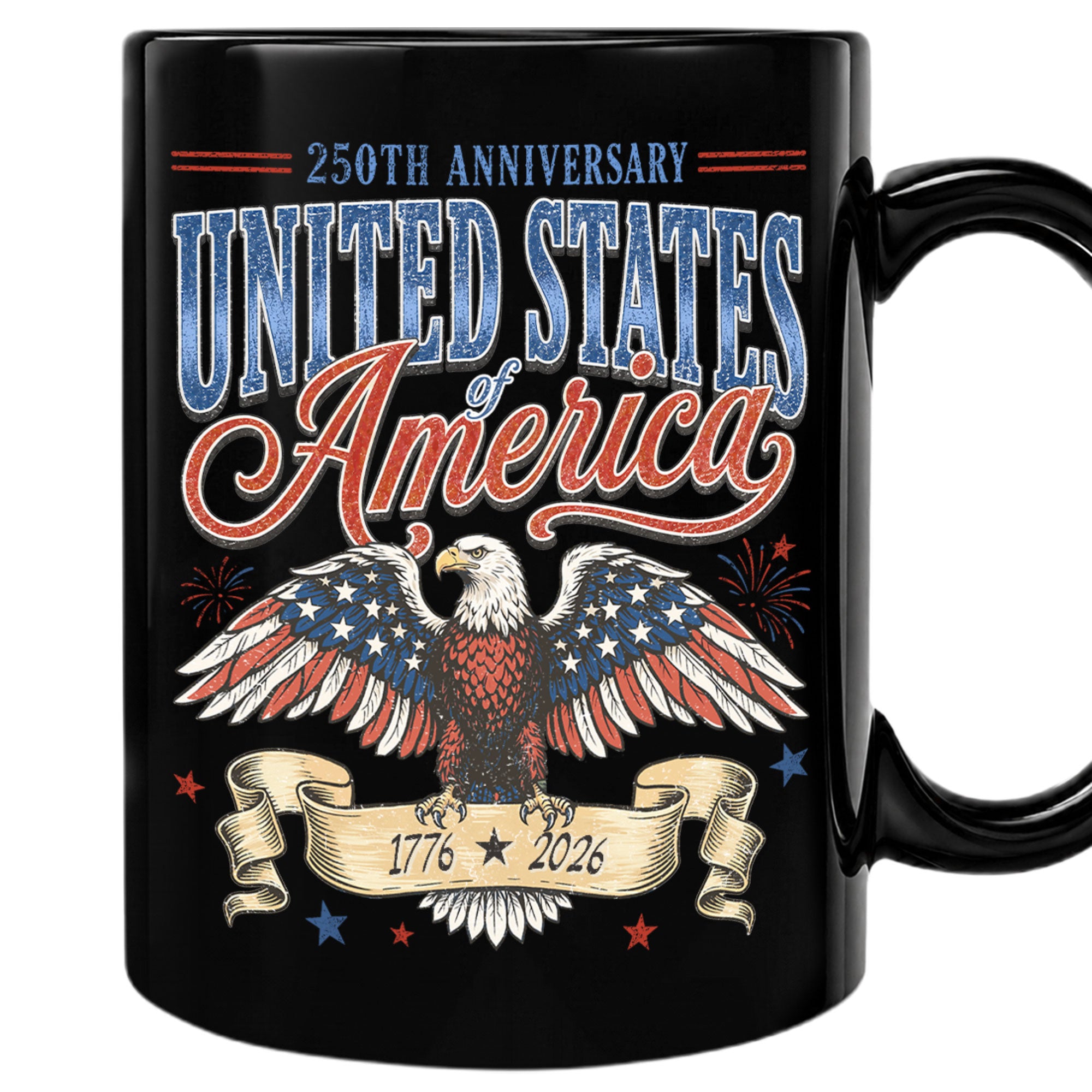1776-2026 Patriotic Eagle Ceramic Mug – Vintage Anniversary Keepsake Drinkware