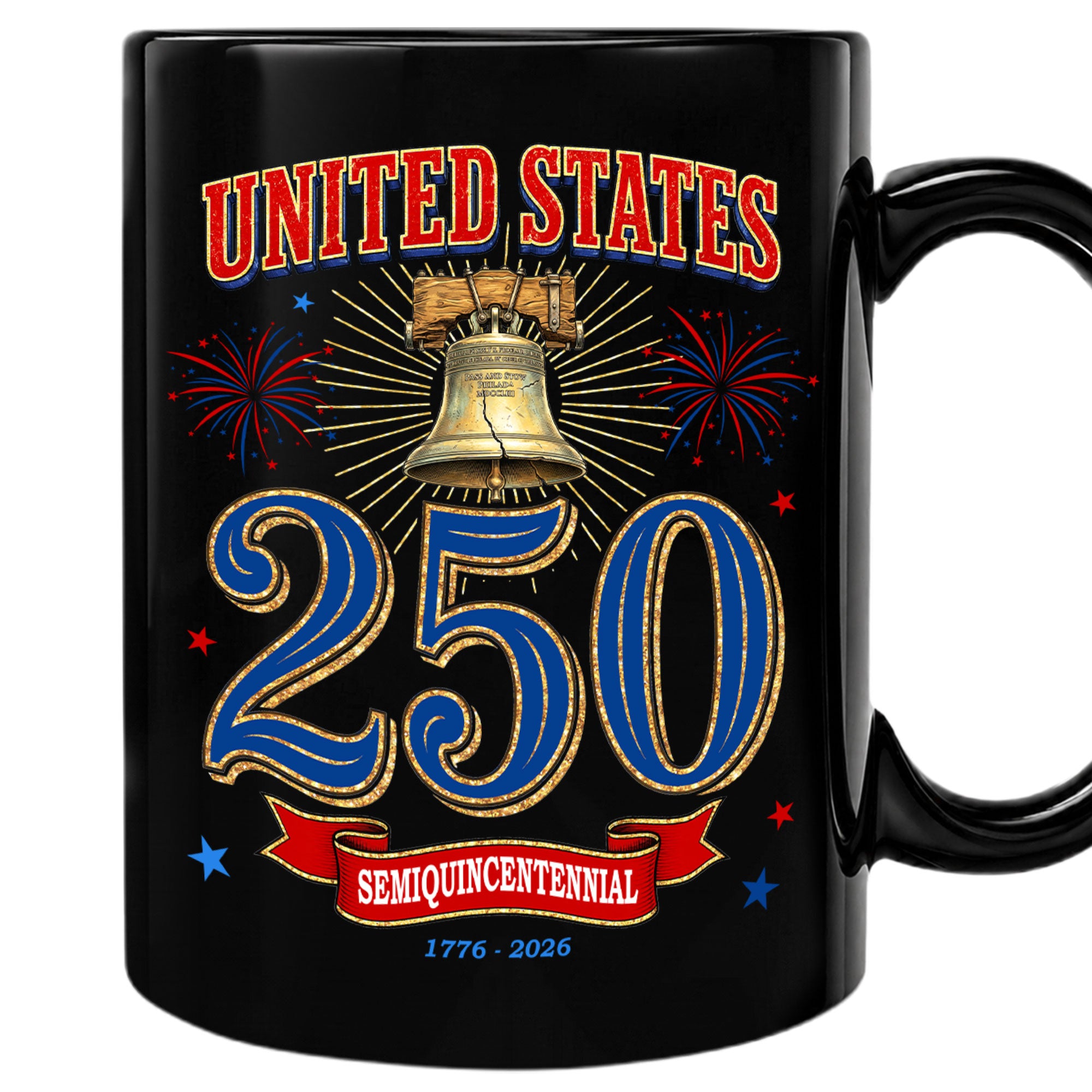 1776-2026 Independence Bell Ceramic Mug – Vintage Style Anniversary Decor Gift