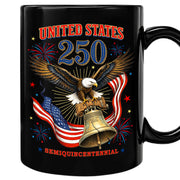 Historical Eagle and Bell Ceramic Mug – Patriotic Anniversary Keepsake Gift Item