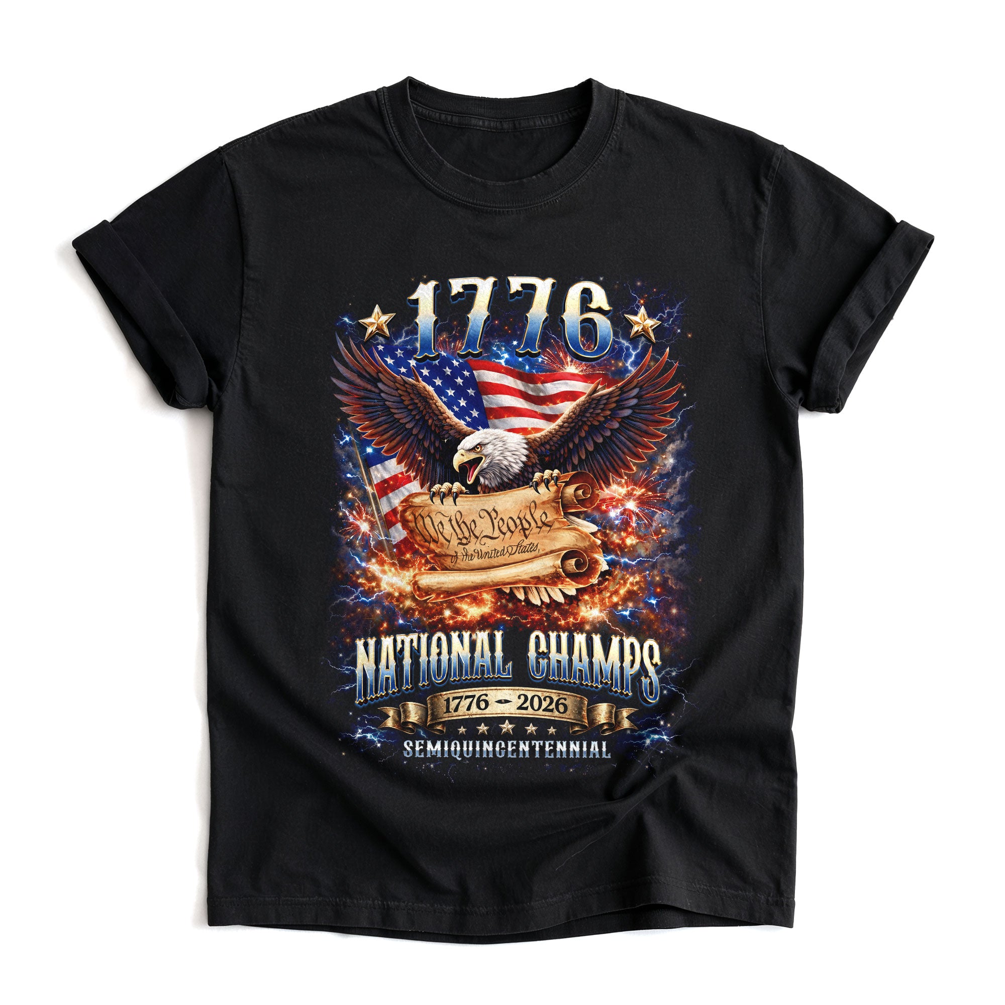 1776 National Champs Shirt We The People Eagle Graphic Tee Patriotic 1776-2026 T-Shirt