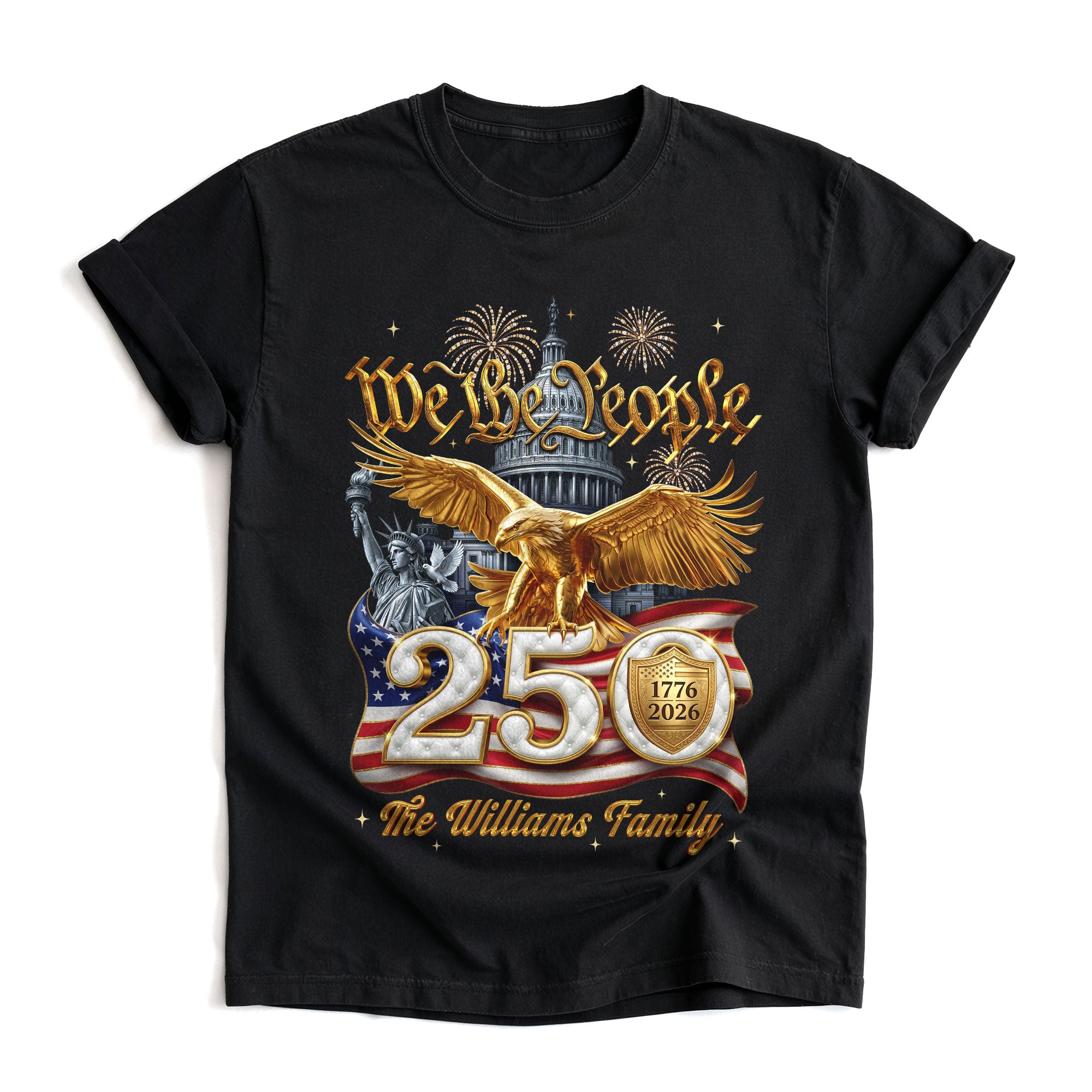 We The People Heritage Apparel Customized Custom Family Name United States Shirts