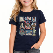 Kids Shirt 1776-2026 250th Anniversary Patriotic United States History Educational Tee