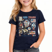 Kids T Shirt Patriotic 1776-2026 250 Years History US Capitol Independence Day Tee