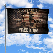 United States 250th Anniversary Flag 1776–2026, American Heritage Patriotic Banner - Rust Field Wear