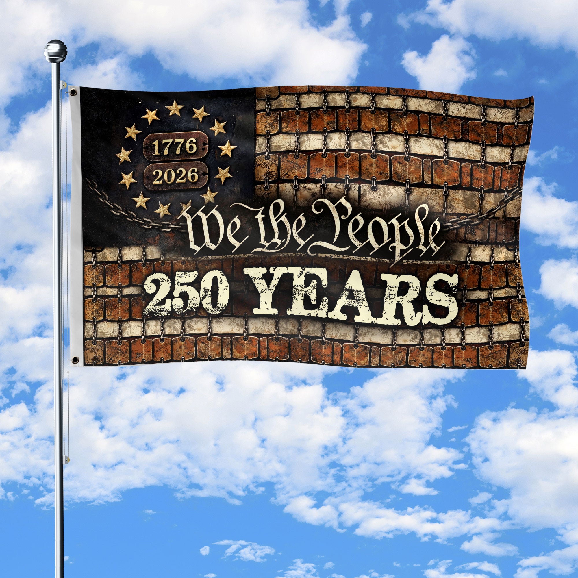 250 Years Independence Anniversary Flag 1776–2026 Modern Patriotic Flag