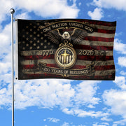 American Christian Faith Flag 250 Years Freedom Celebration Decor - Rust Field Wear