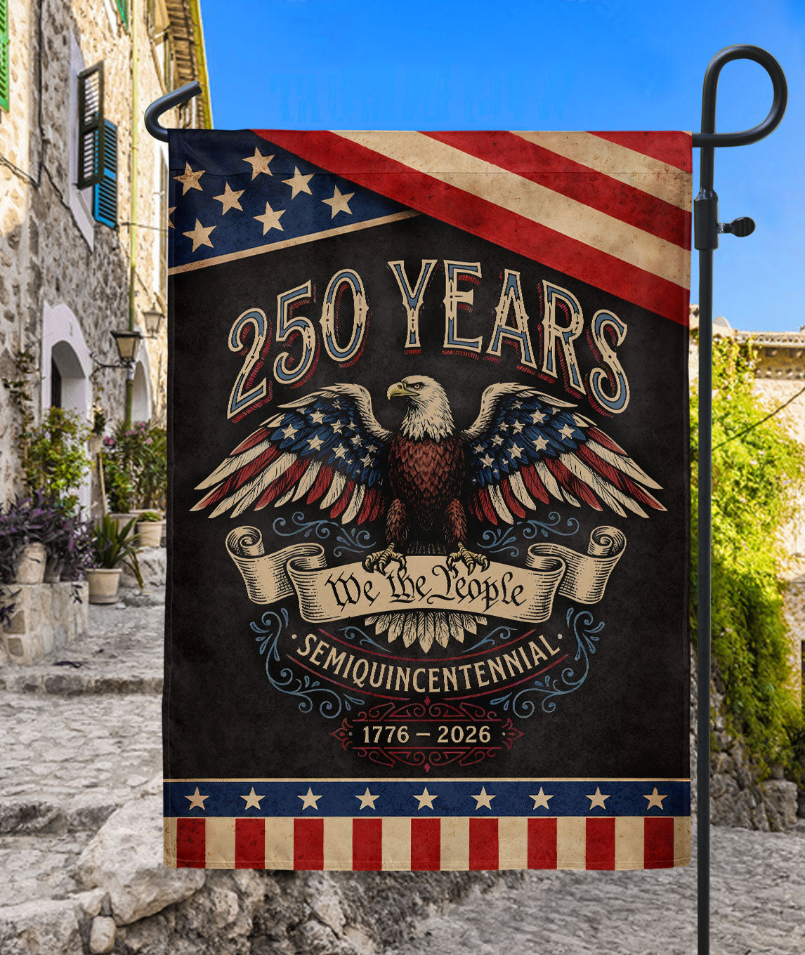 America 250th Anniversary 1776-2026 Garden Flag – We The People Bald Eagle 250 Years of Liberty Double Sided USA Flag
