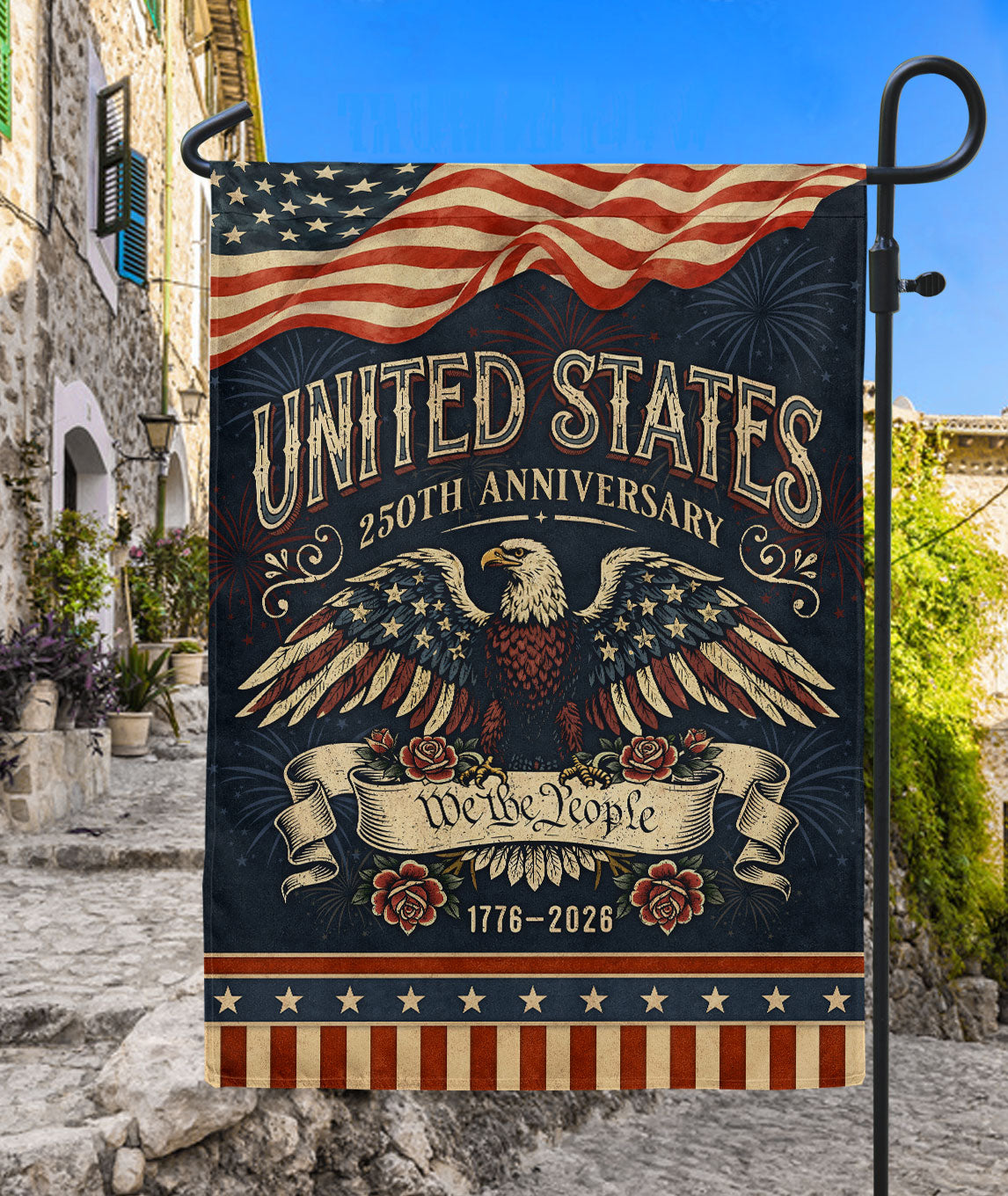 United States 250th Anniversary 1776-2026 Garden Flag – We The People Bald Eagle 250 Years of Liberty Double Sided Banner