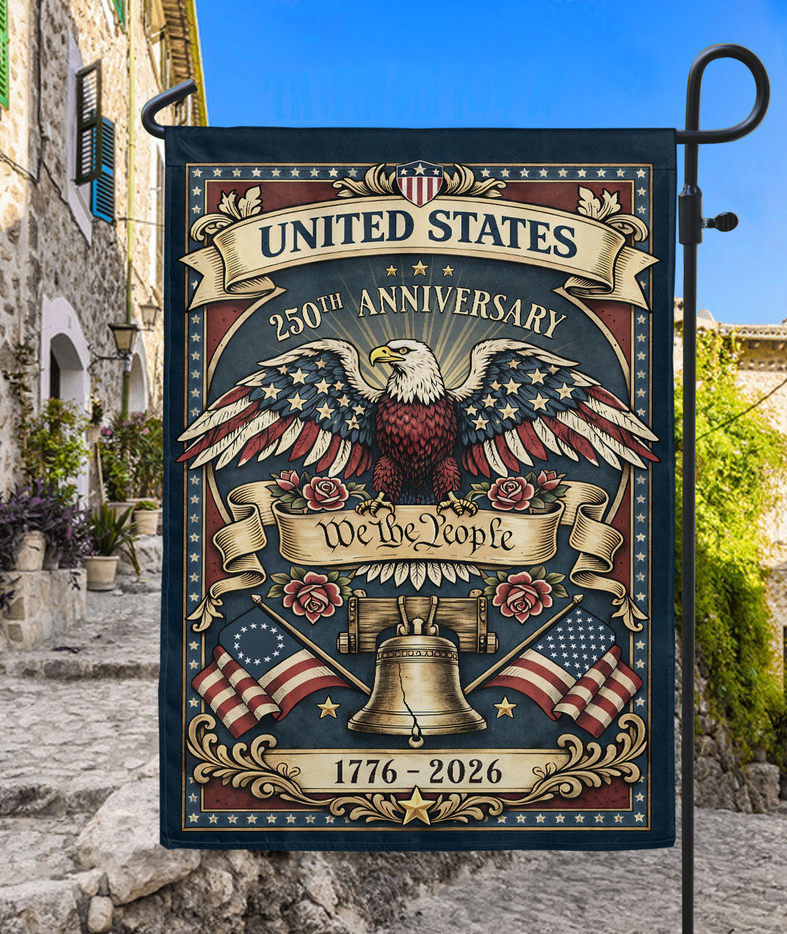 United States USA 250th Anniversary 1776–2026 House Flag – We The People Bald Eagle & Liberty Bell Double Sided